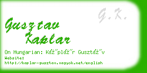 gusztav kaplar business card